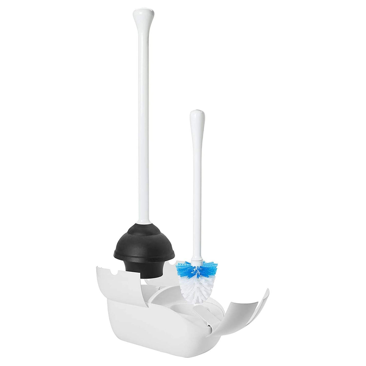 OXO Good Grips Set Toilet Brush & Plunger Combo, Natural rubber, White