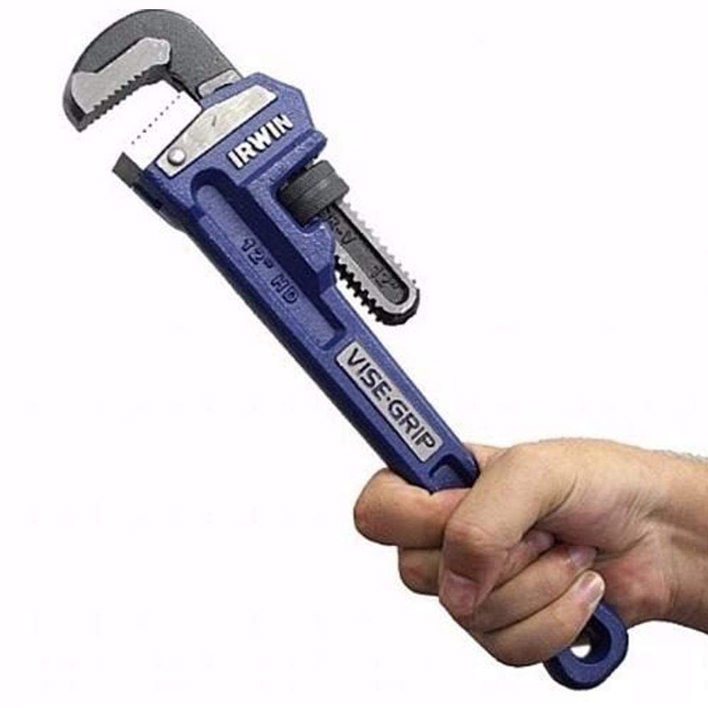 IRWIN Tools VISE-GRIP Pipe Wrench, Cast Iron, 2-Inch Jaw, 12-Inch Length (274106), Blue