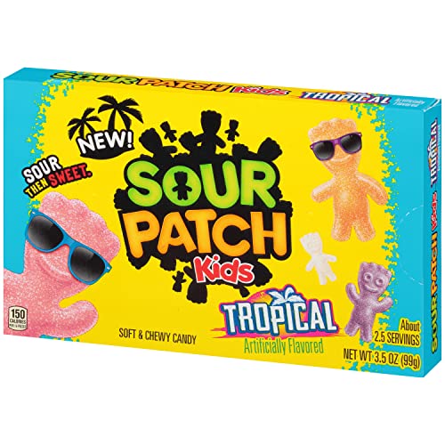 SOUR PATCH KIDS Tropical Soft & Chewy Candy, Bulk Candy, 12 - 3.5 oz Boxes