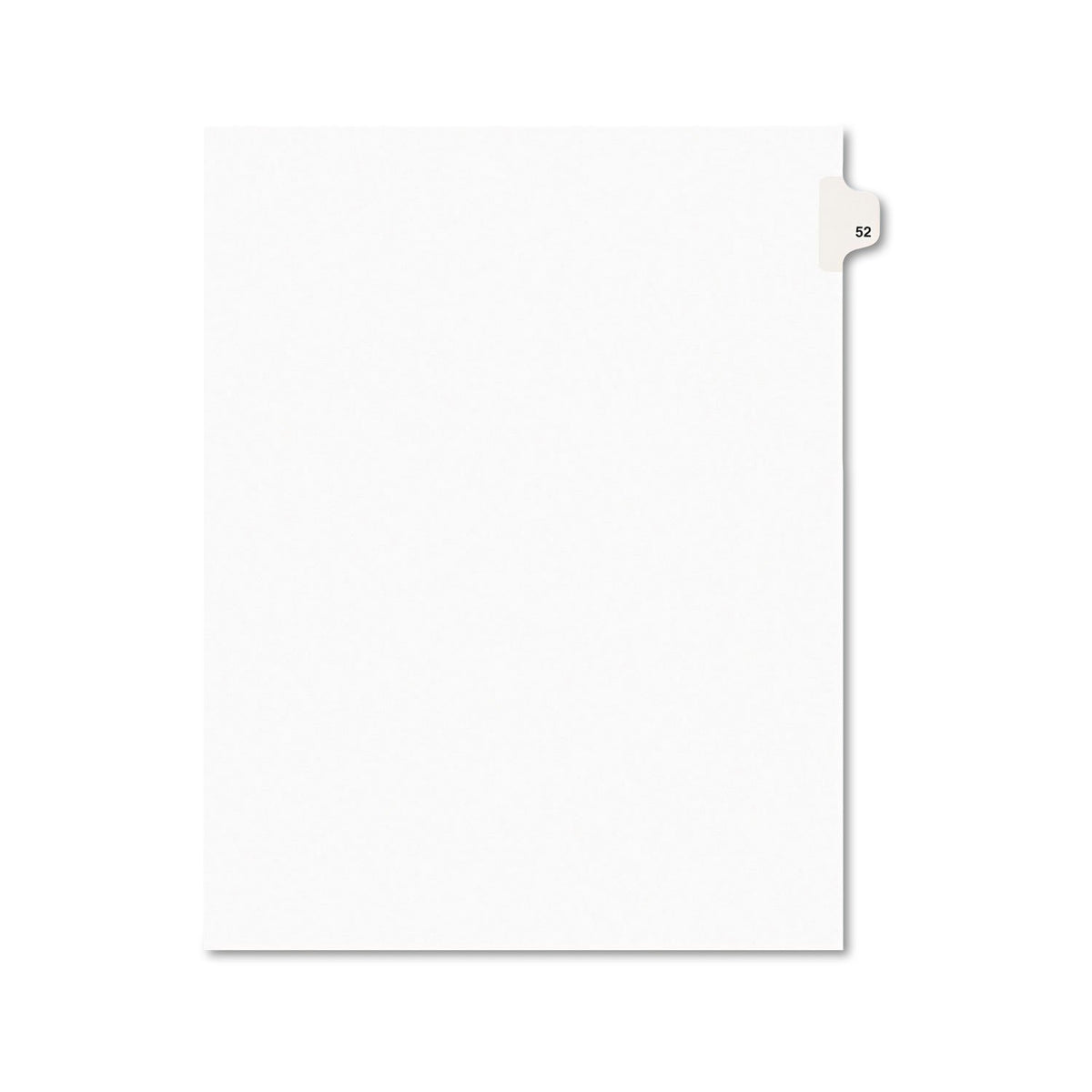 Avery 01052 Avery-Style Legal Exhibit Side Tab Divider, Title: 52, Letter, White, 25/Pack