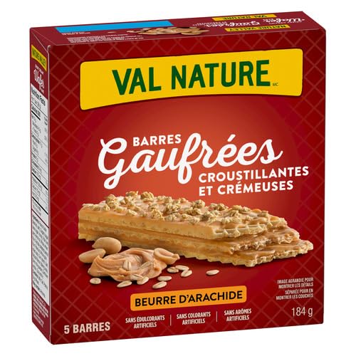 NATURE VALLEY Crispy Creamy Wafer Bars, Peanut Butter, 5 Count per box, 184g/6.5 oz., {Imported from Canada}
