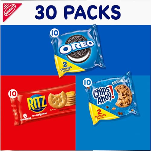 Nabisco Cookies & Cracker Variety Pack, OREO, RITZ & CHIPS AHOY!, 30 Snack Packs