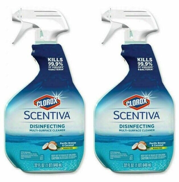 Clorox Scentiva Multi-Surface Cleaner, Pacific Breeze & Coconut, 32 fl oz (2)