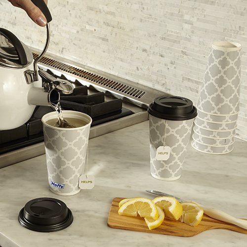 Hefty Hot Cups and Lids (16 Ounce, 80 Count)