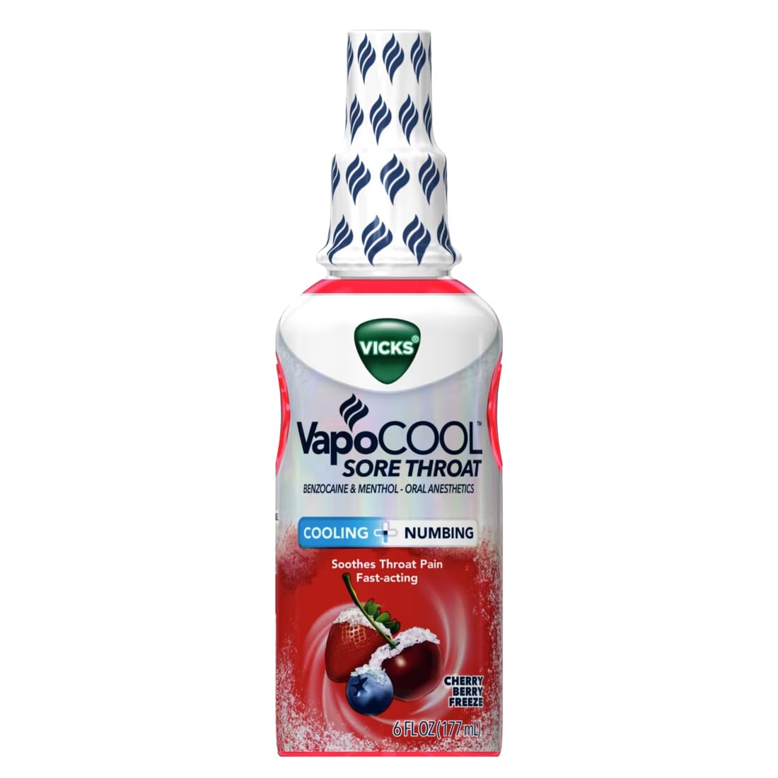 Vicks, Sore Throat Cherry Berry Freeze, 6 Ounce