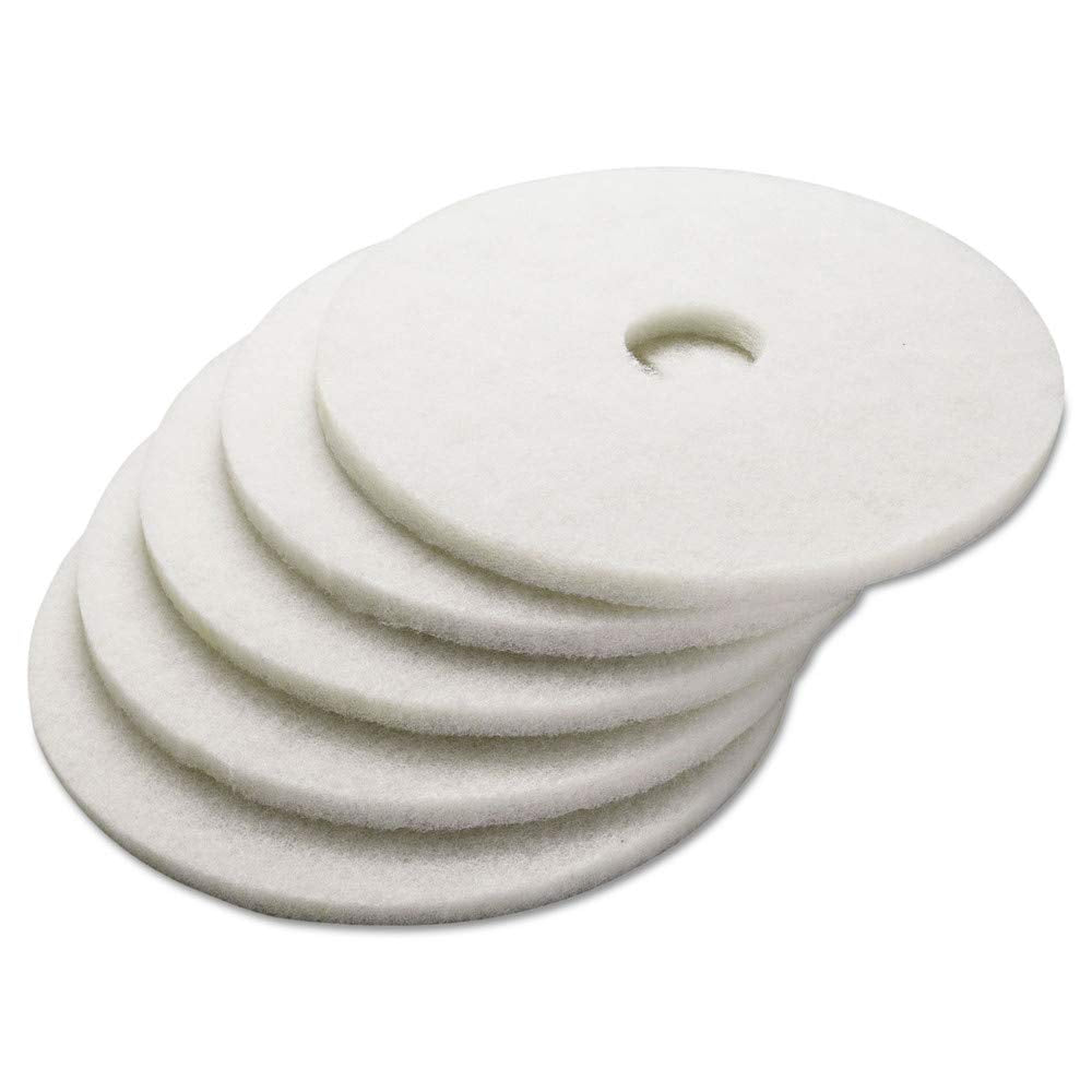 Boardwalk BWK4017WHI 17 in. Diameter Polishing Floor Pads - White (5/Carton)
