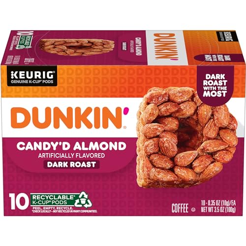 Dunkin' Candy'd Almond Dark Roast Flavored Coffee, 60 Keurig K-Cup Pods