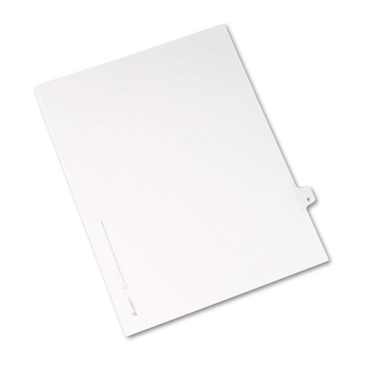 Avery 01406 Exhibit Side Tab Divider, Printed: F, Letter Size, White, 25/Pack