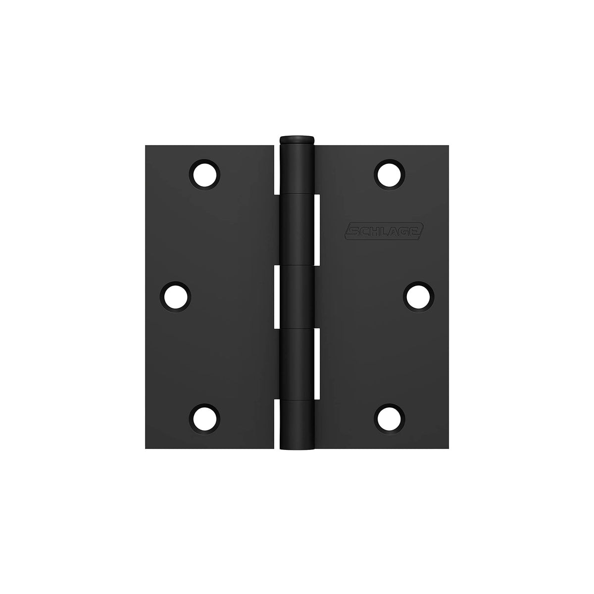 Schlage 3.5" Door Hinge with Square Corner in Matte Black (3-Pack)