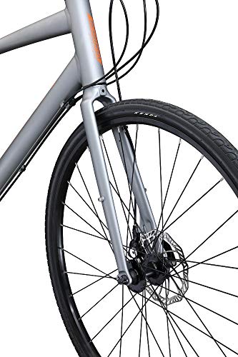 Schwinn Vantage F2 Mens/Womens Sport Hybrid Bike, 24-Speed Drivetrain, 58cm/Large Aluminum Frame, Flat Bar, Disc Brakes, Smooth Ride Technology, Matte Grey