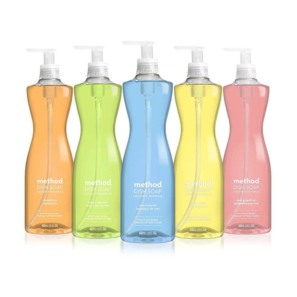 Method Gel Dish Soap, Lemon Mint, Biodegradable Formula, Tough on Grease, 18 Fl Oz (Pack of 1)