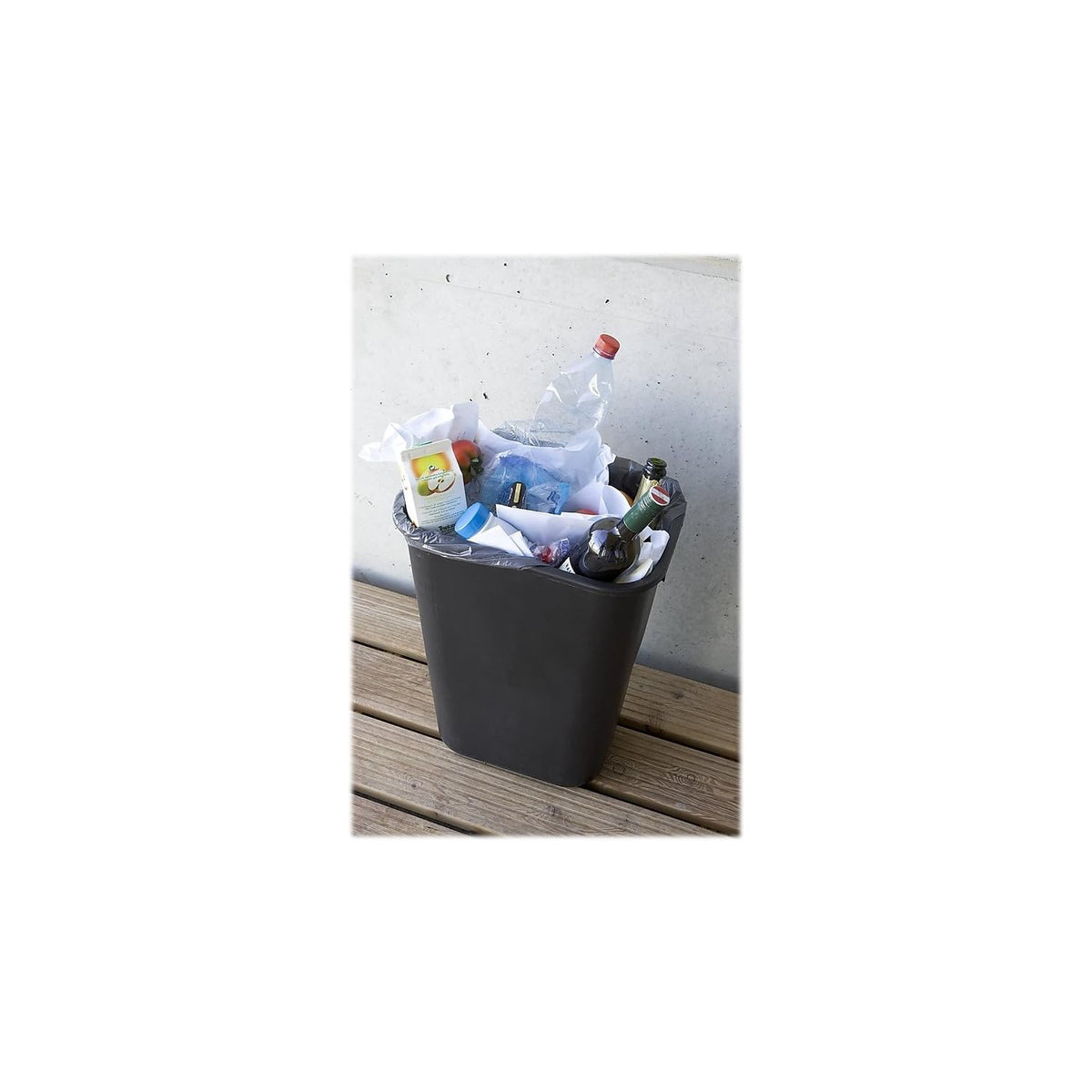 B&M Rubbermaid 295600Bk Deskside Plastic Wastebasket, Rectangular, 7 Gal, Black