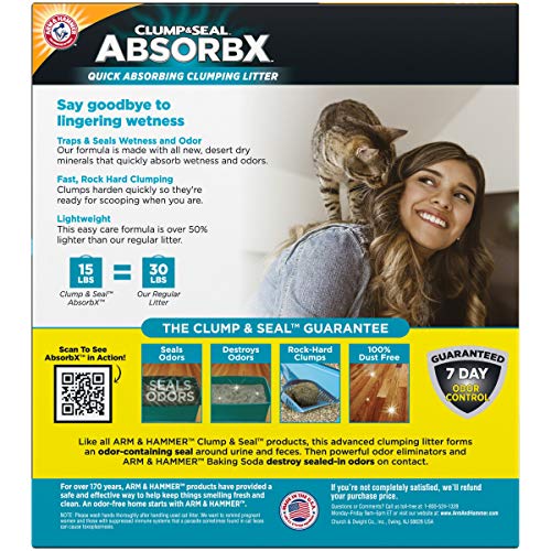 Arm & Hammer Clump & Seal AbsorbX Lightweight Quick Absorbing Multi-Cat Clumping Cat Litter