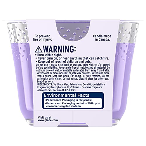 Glade Tranquil Lavender & Aloe 3-Wick Candle, 6.8 Oz, 3 Count