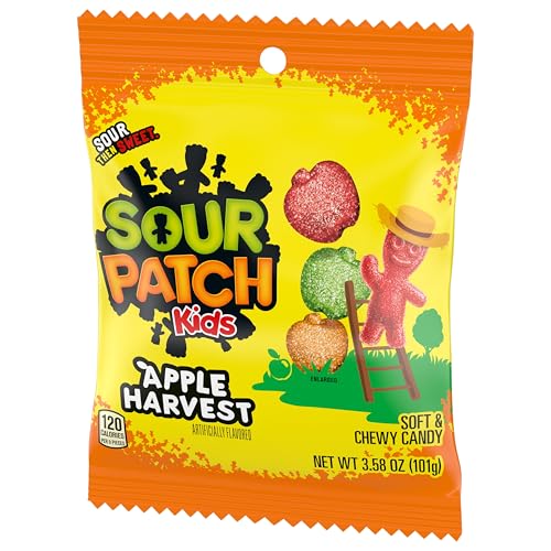 SOUR PATCH KIDS Apple Harvest Soft & Chewy Candy, Bulk Candy, 12-3.58 oz Bags