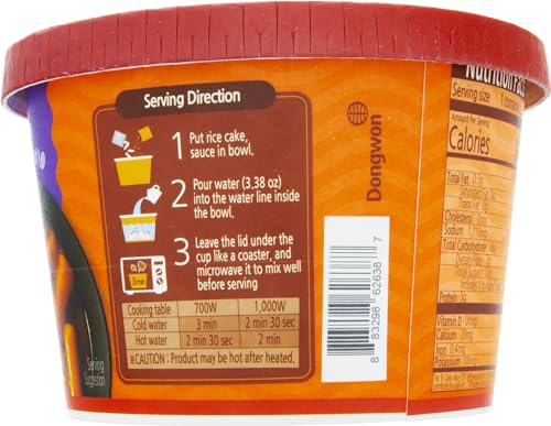 Dong Won Sweet & Spicy Sauce Tokbokki In Cup, 4.23 Ounces (Pack Of 8)