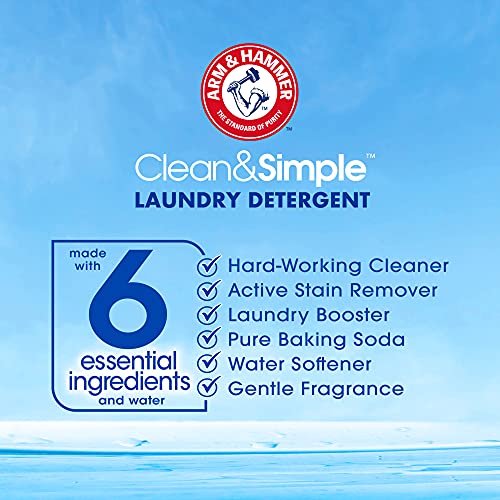 Arm & Hammer Clean & Simple, 25 Loads Liquid Laundry Detergent, 43.75 Fl oz, (packaging may vary)