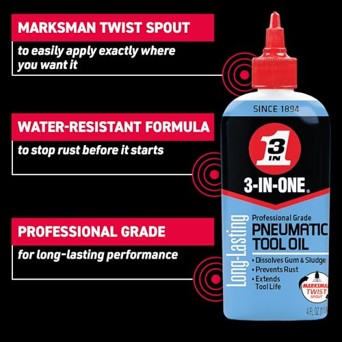 3-IN-ONE Professional Grade Pneumatic Tool Oil, 4 OZ [12-PACK]