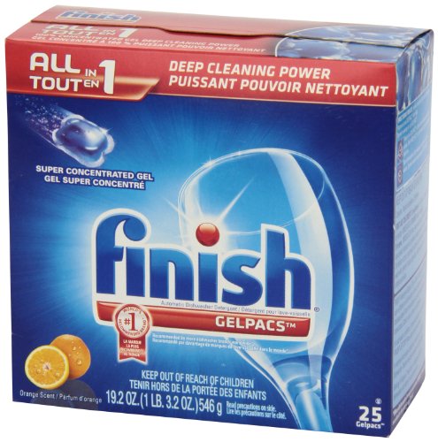 Finish Gelpacs Scent Automatic Dishwasher Detergent, Orange, 25 Count