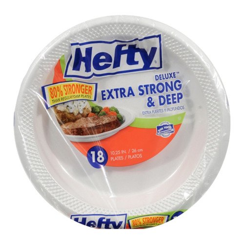 Hefty Hearty Meals Extra Strong and Deep 10.25" Plates 18 ct