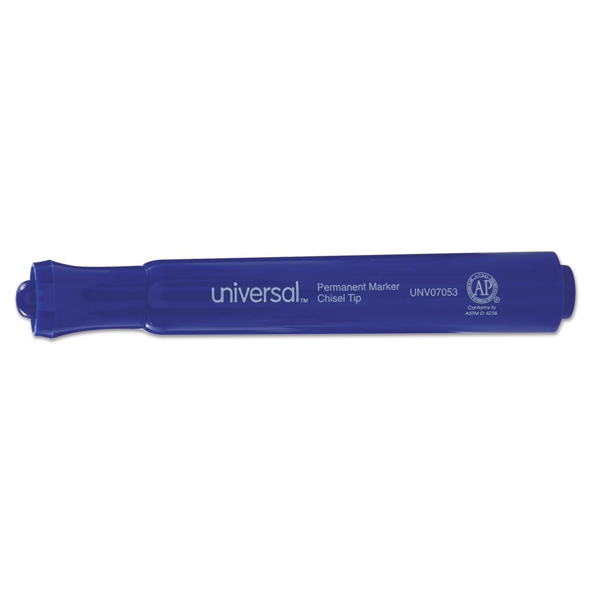 Universal Chisel Tip Permanent Marker, Broad Chisel Tip, Blue, Dozen