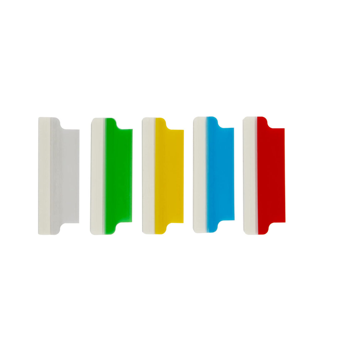 Avery Insertable Self-Adhesive Tabs with Printable Inserts, 2", Permanent Adhesive, Assorted (Blue, Clear, Green, Red and Yellow), Pack of 25 Index Tabs (16239)