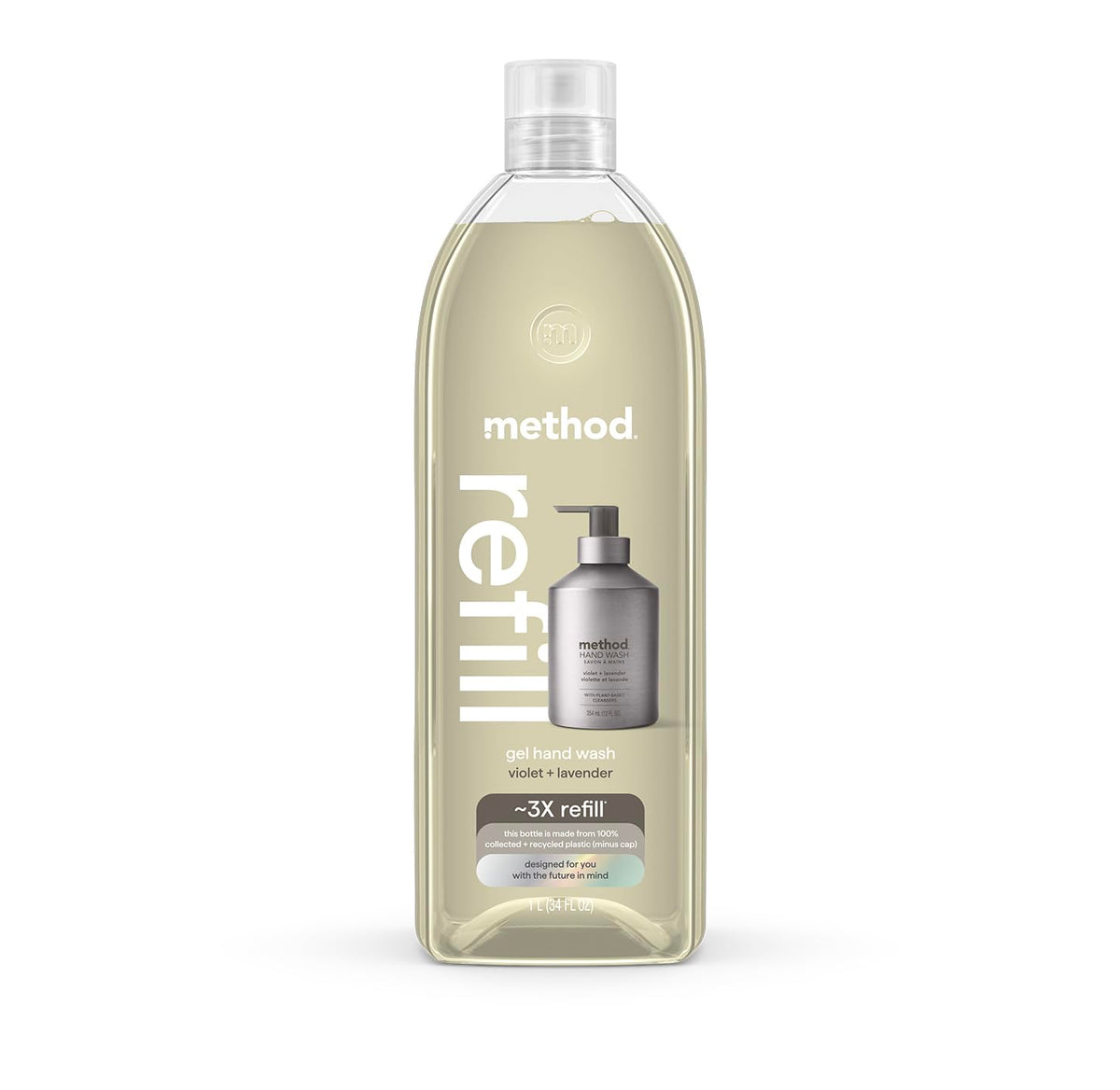 Method Premium Gel Hand Wash Refill, Violet + Lavender, 34 Ounce, 1 pack, Packaging May Vary (Packaging May Vary)