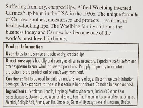 Carmex Classic Moisturising Lip Balm SPF 15 Stick 4.25g