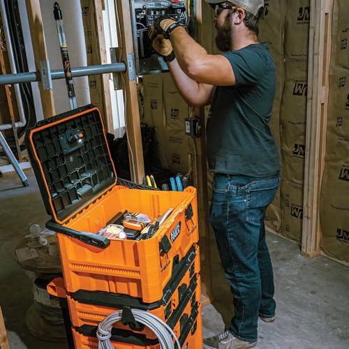 Klein Tools 54803MB MODbox Medium Deep Tool Box, Heavy Duty Organizer with Removable Tray, Water and Debris Resistant, Stackable Module