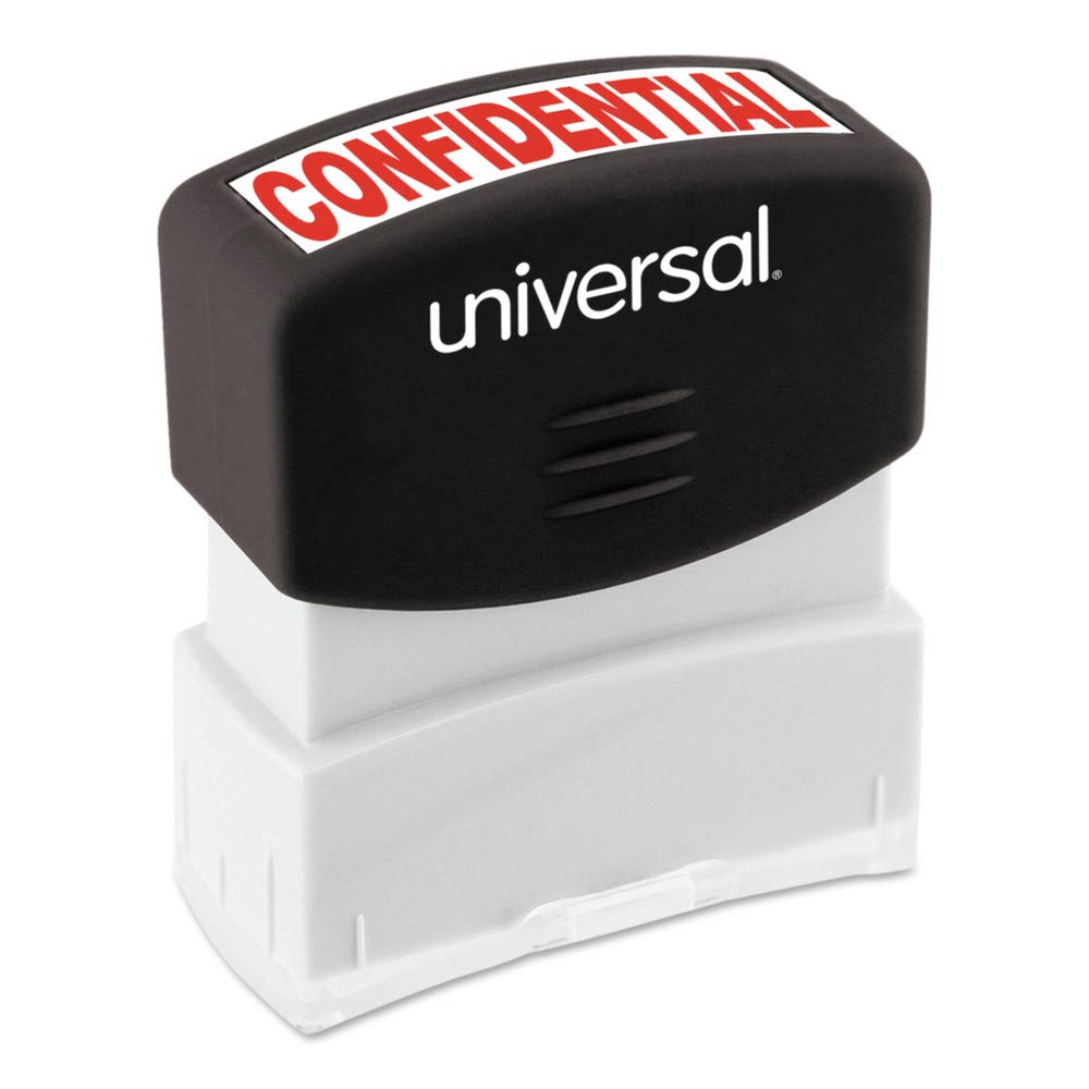 Universal UNV10046 Pre-Inked Confidential Message Stamp - Red Ink