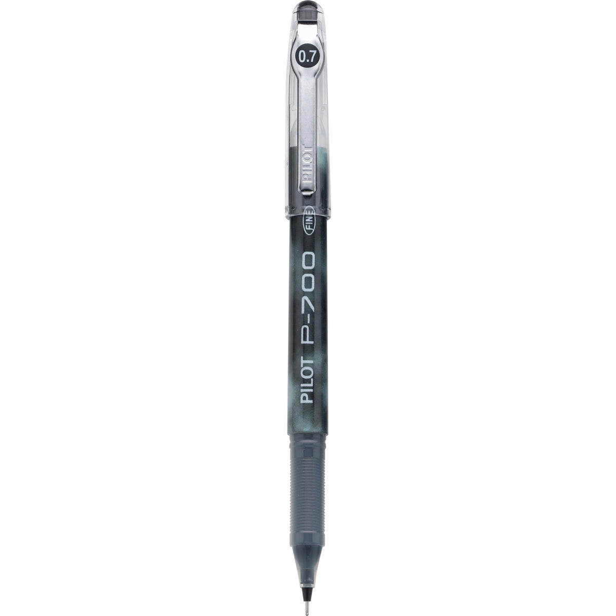 Pilot P-700 Rollerball Stick Gel Pen, Black Ink, Fine 0.7 mm, 6 Pens