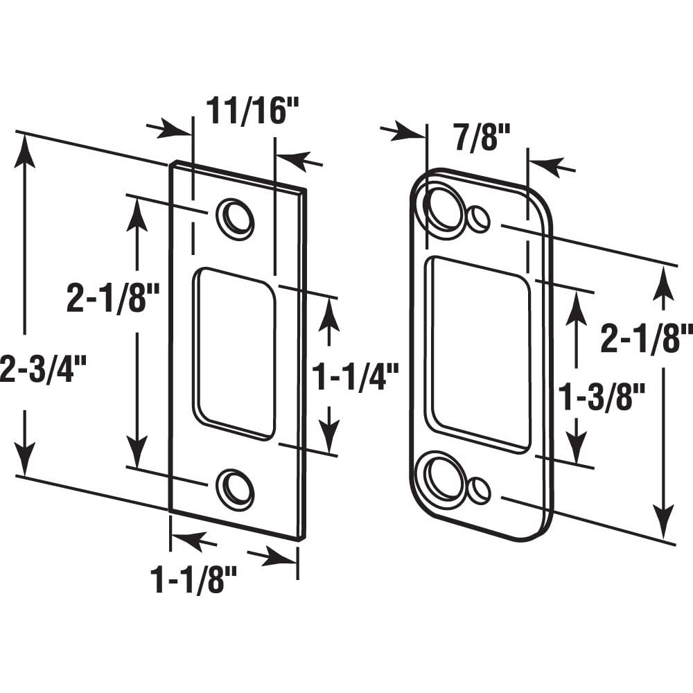 Prime-Line E 2796 Deadbolt Strike, 2 Piece, High Security, Matte Black Finish (Single Pack)