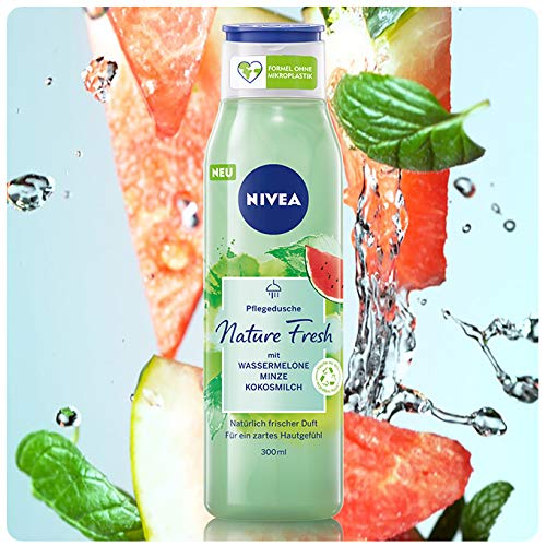 NIVEA Fresh Blends Watermelon Shower Gel (300ml), Watermelon-Scented Women's Shower Gel, Vegan Shower Gel Made with Natural Watermelon Juice, Mint, and Coconut Milk