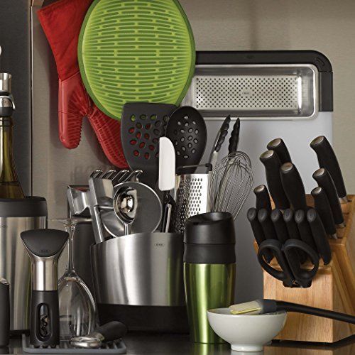 OXO Good Grips Stainless Steel Utensil Holder 8.4" x 4.75" x 6.25",Silver