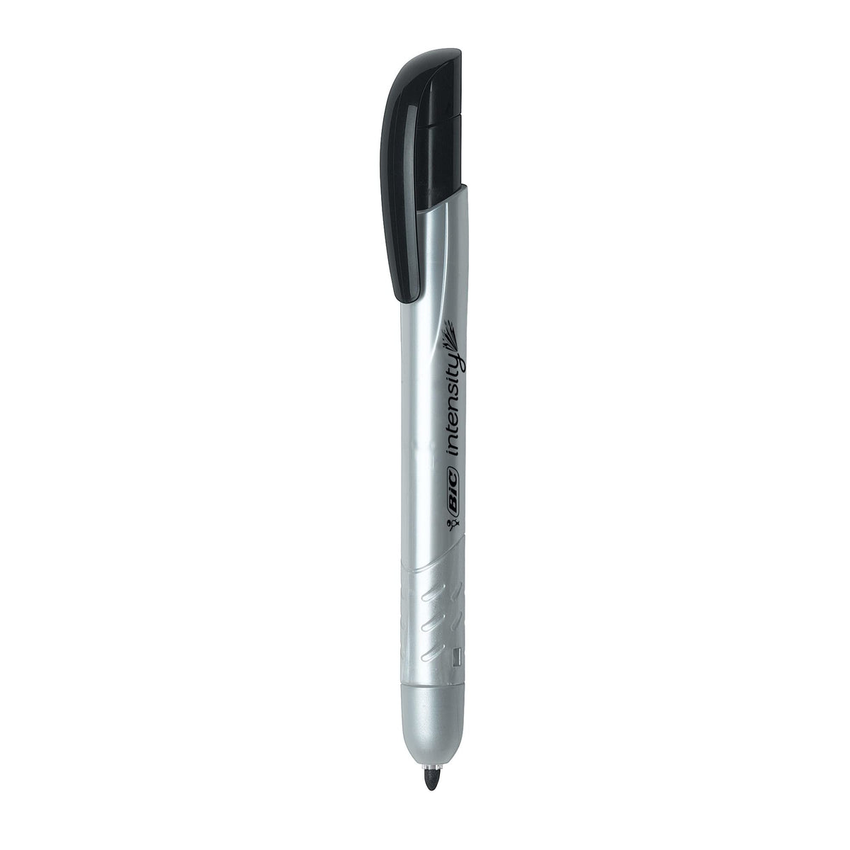 BIC Intensity Retractable Permanent Markers, Fine Point, Black, Pack Of 12 Markers
