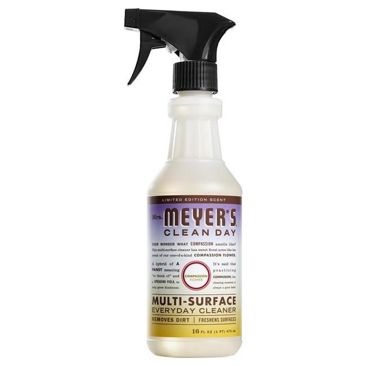 MRS. MEYER'S CLEAN DAY Multi-Surface Everyday Cleaner, Compassion Flower Scent, 16 Ounce Bottle