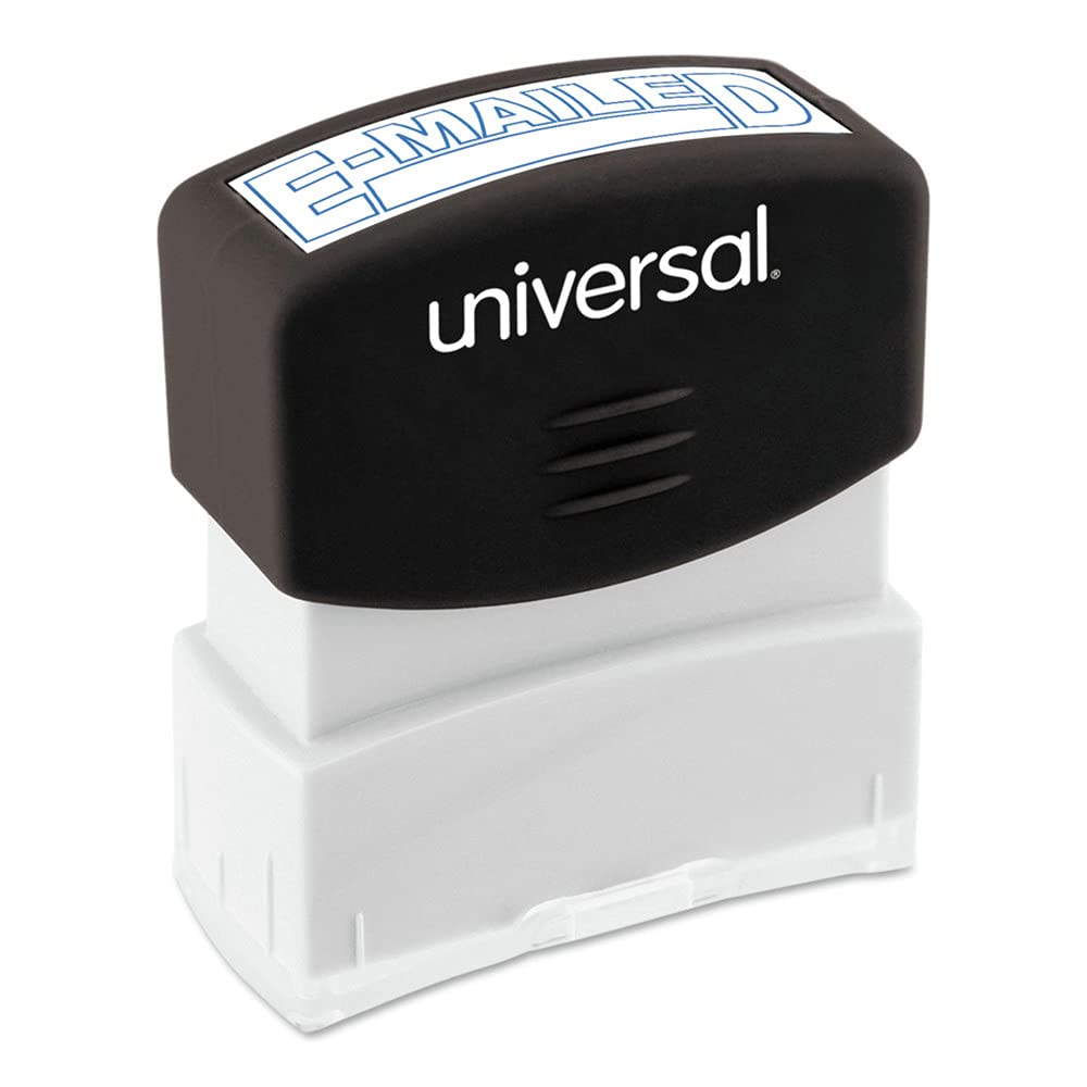 Universal UNV10058 Pre-Inked One-Color E-MAILED Message Stamp - Blue
