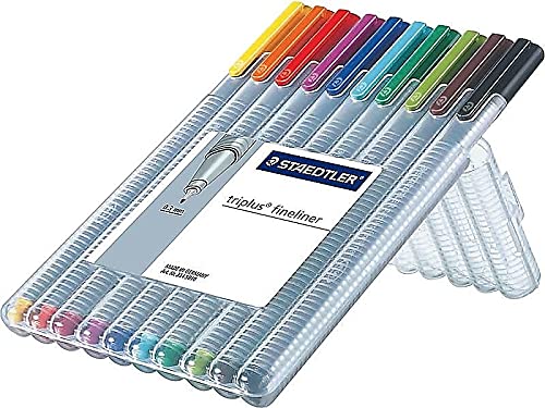 STAEDTLER 334SB10A6 triplus Fineliner Marker, Extra Fine Point, Water-Based, 10 Color Set