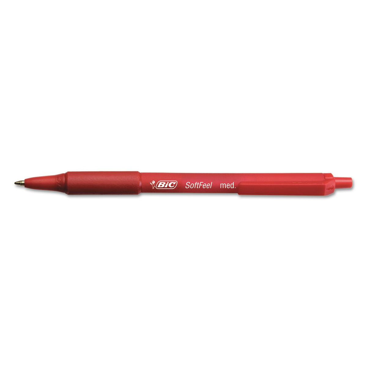 BIC SCSM11RD Soft Feel Retractable Ballpoint Pen, Red Ink, 1mm, Medium, Dozen