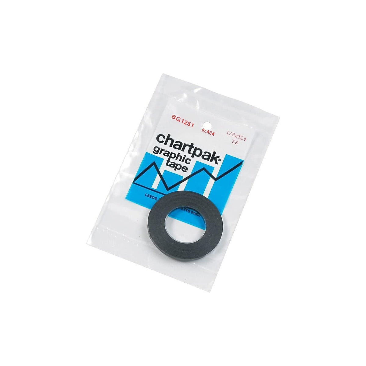Chartpak Graphic Chart Tapes, 1" Core, 0.13" X 27 Ft, Gloss Black