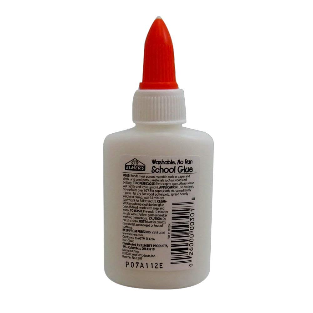Elmer's E301 School Glue, Washable No-Run, 1.25 Ounces (Pack of 12)