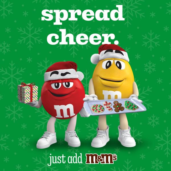 M&M'S Milk Chocolate Red & Green Christmas Candy Bulk Assortment, Bulk Christmas Candy 38 oz Resealable Bag