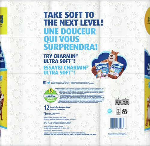 Charmin Essentials Soft Toilet Paper 12 Mega Rolls