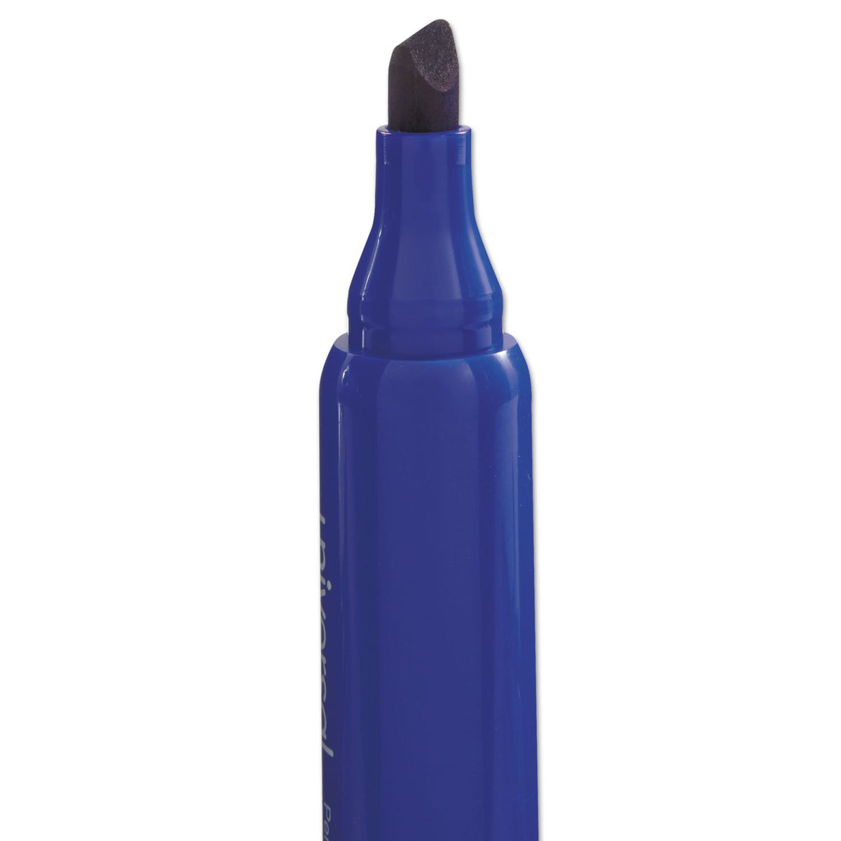 Universal Chisel Tip Permanent Marker, Broad Chisel Tip, Blue, Dozen