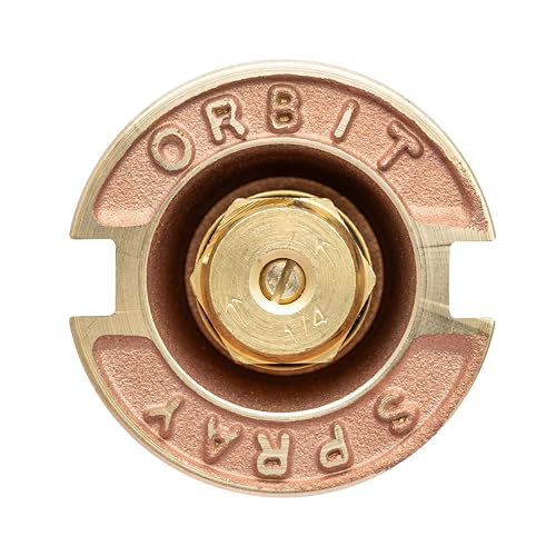 Orbit 54072 Brass Pop-Up Flush Head Sprinkler with Quarter Pattern Spray Nozzle