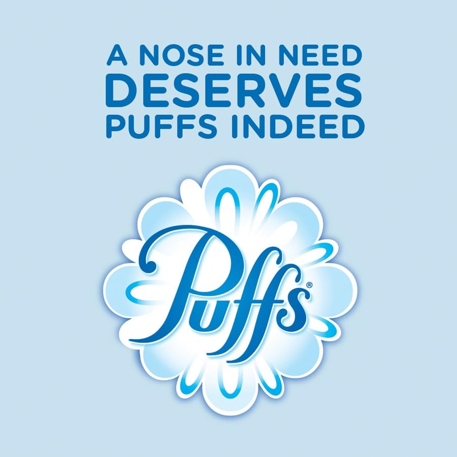 Puffs White Facial Tissue, 2-Ply, 180 Sheets/Box