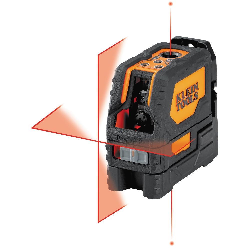 Klein Tools 93LCLS Self-Leveling Laser Level with Bright Red Cross Lines and Plumb Spot, Magnetic and Ceiling Clamp Mounting