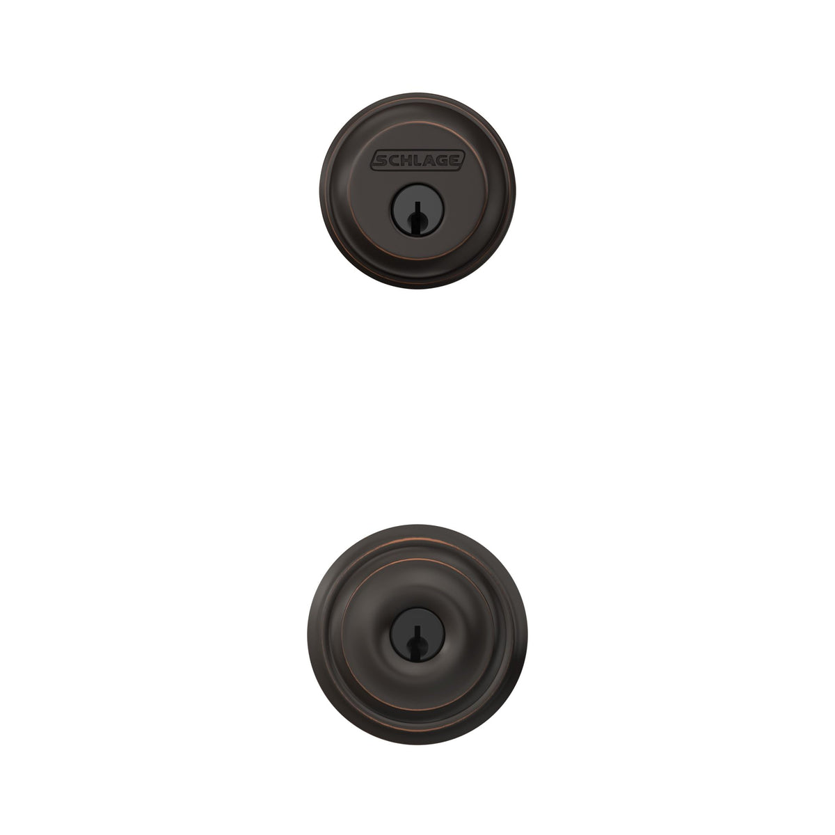 SCHLAGE FB50NVGEO716 Georgian Entry Deadbolt Lock, Aged Bronze