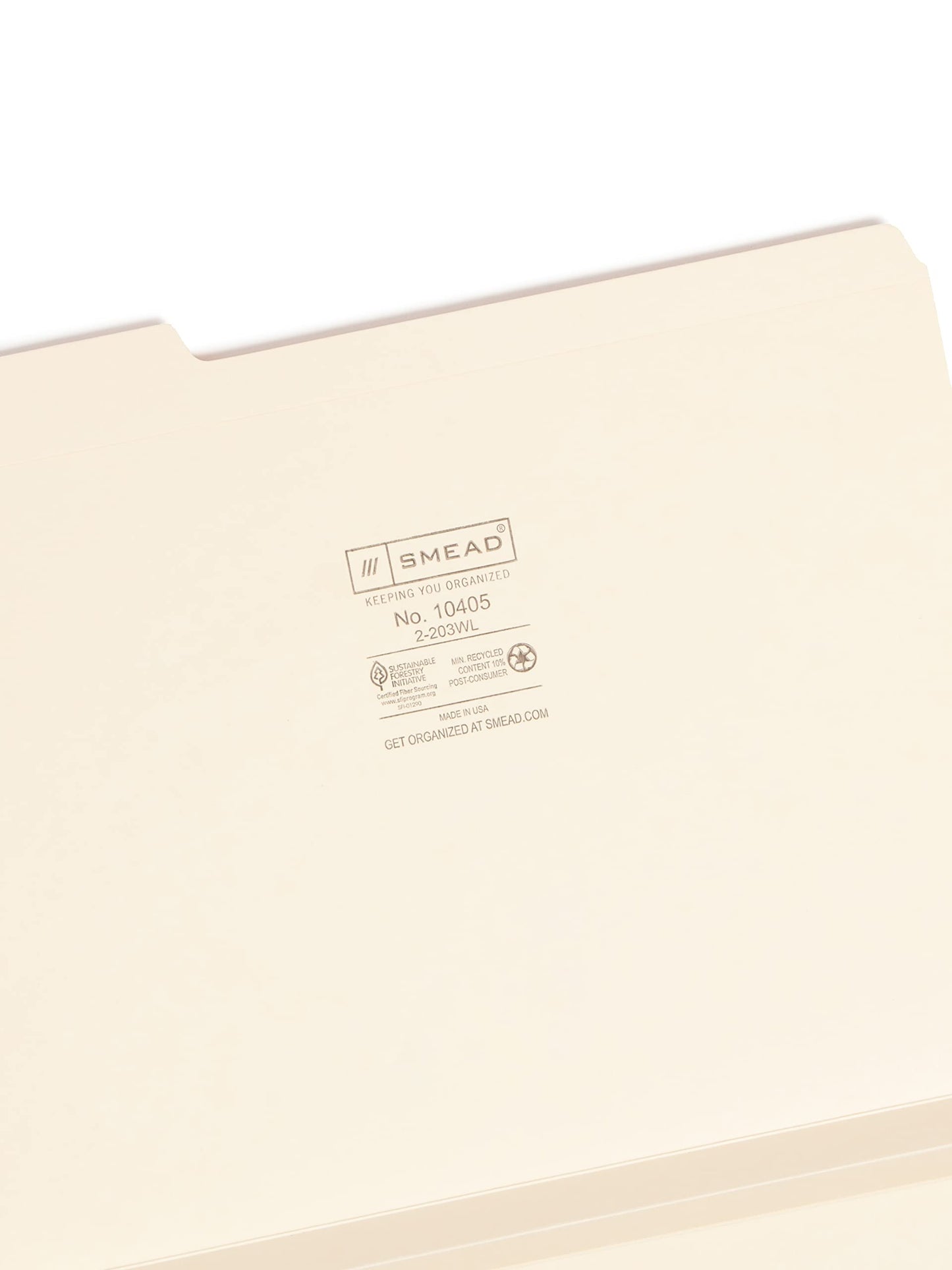 Smead File Folder, Reinforced 1/3-Cut Tab, 1-1/2" Expansion, Letter Size, Manila, 50 Per Box (10405)