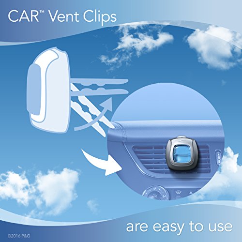 Febreze Car Vent Clip Air Freshener, Odor Eliminator for Up to 30 Days Freshness, 2 Clips (Blood Orange & Spritz)